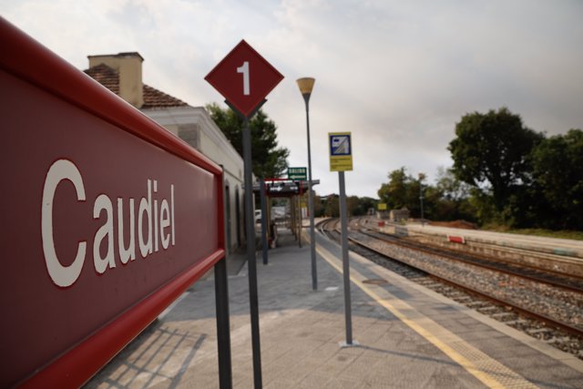 Estación de Caudiel donde volvió el tren afectado por el incendio