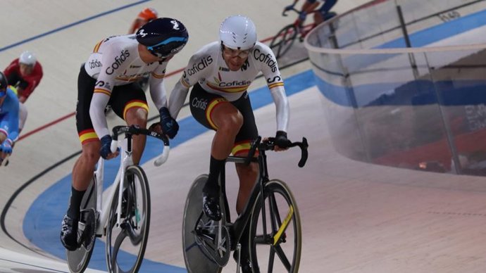 Albert Torres y Sebastián Mora, en el Europeo de ciclismo en pista de Múnich 2022
