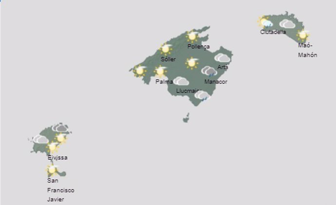 Predicción meteorológica para este miércoles, 17 de agosto, en Baleares: precipitaciones débiles.