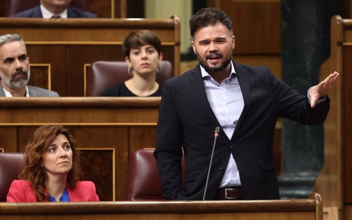 Archivo - El portavoz de Esquerra Republicana (ERC) en el Congreso, Gabriel Rufián