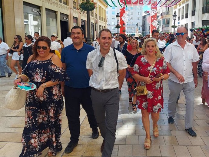 El coordinador general de IU Andalucía, Toni Valero, en la Feria de Málaga