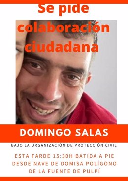 El Ayuntamiento de Pulpí solicita colaboración para encontrar a Domingo Salas.
