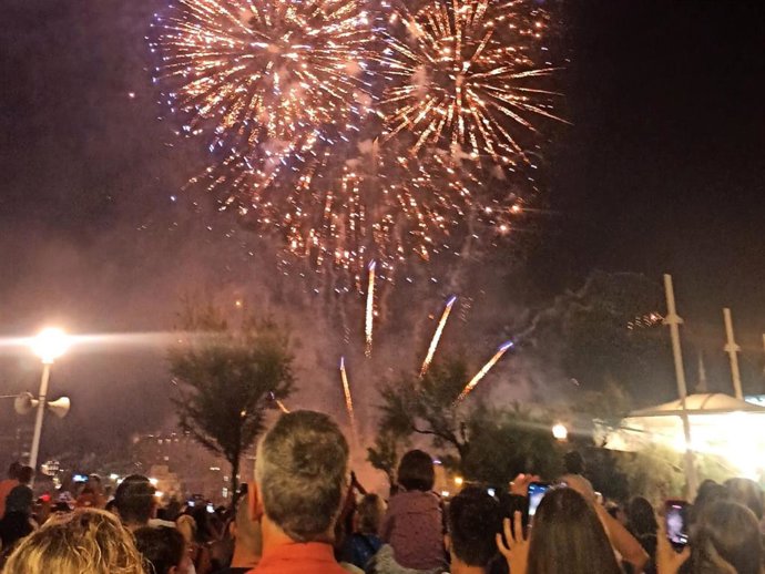 Fuegos artificiales en Aste Nagusia de San Sebastián