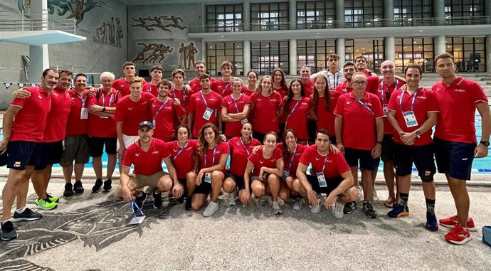 Delegación española de natación en los Europeos de Roma 2022