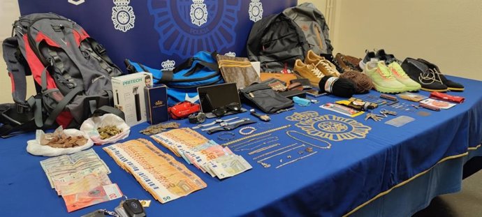 Objetos aprehendidos por la Policía Nacional.