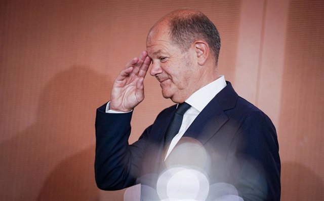 17 August 2022, Berlin: German Chancellor Olaf Scholz attends a cabinet meeting at the Chancellor's Office. Photo: Kay Nietfeld/dpa