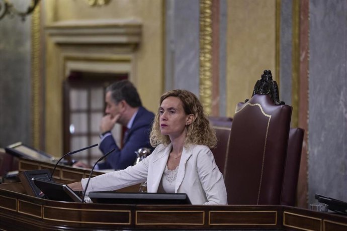 Archivo - La presidenta del Congreso, Meritxell Batet, en una sesión plenaria en el Congreso 