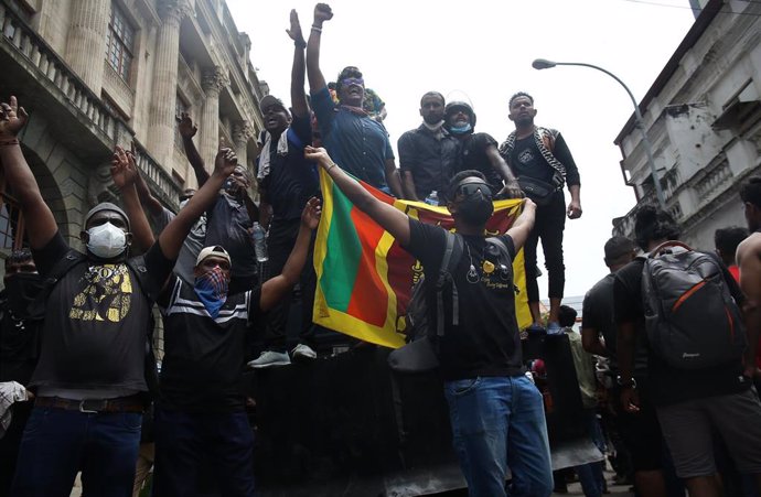 Manifestaciones contra el Gobierno de Sri Lanka, en Colombo.