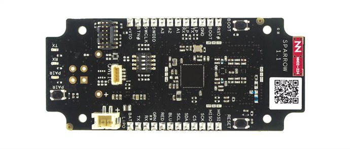 The power-efficient Sparrow Gateway provides cellular or Wi-Fi backhaul and orchestrates LoRa-based communication with Sparrow Sensors.