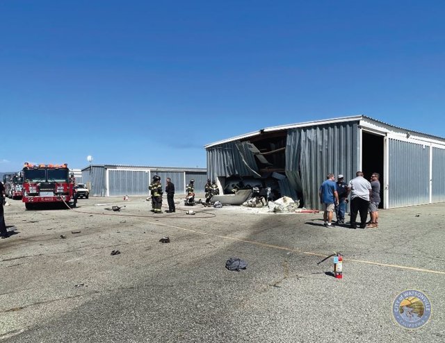 Imagen del accidente aéreo en Watsonville, California, EEUU.