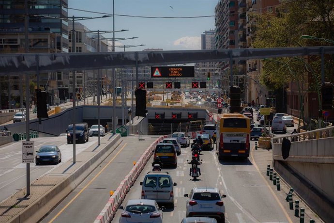 Archivo - Túnel de Glries de Barcelona dos días antes de que entre en funcionamiento en sentido Llobregat, a 1 de abril de 202, en Barcelona, Catalunya (España). 
