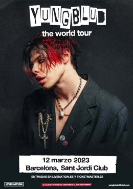 Cartel del concierto de Yungblud en Barcelona en marzo de 2023
