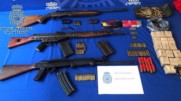 Armas interceptadas por la Policía Nacional en Algeciras (Cádiz)