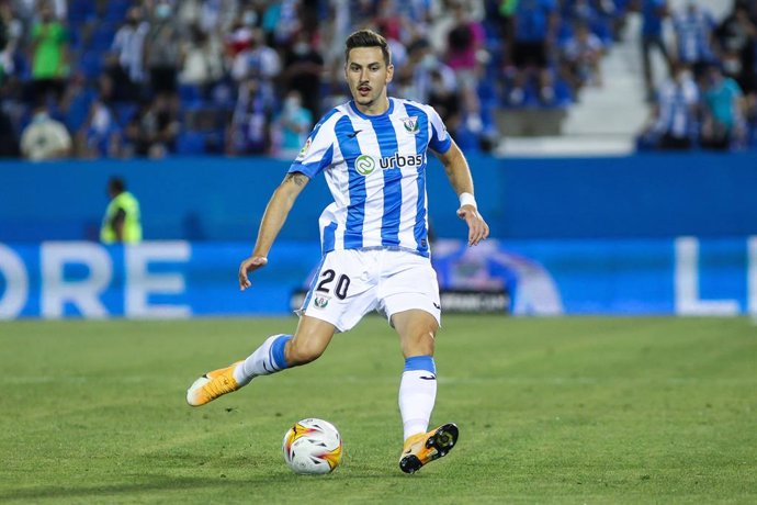 Archivo - Javi Hernandez of Leganes in action during the spanish second league, Liga Smartbank, football match played between CD Leganes and Burgos CF at Butarque stadium on August 23, 2021, in Leganes, Madrid, Spain.
