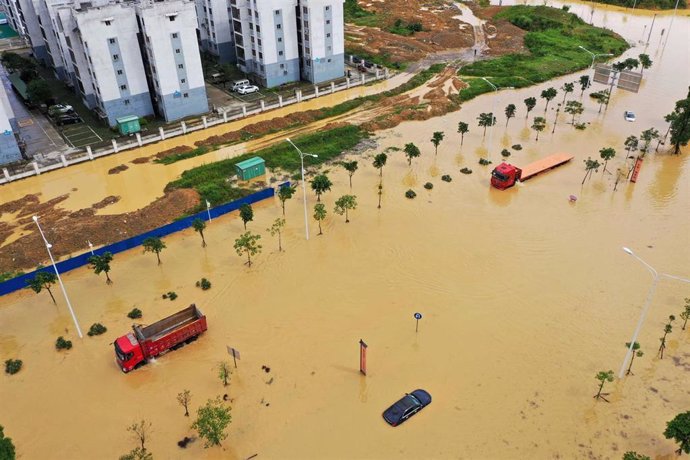 Archivo - Imagen de archivo de una inundación en Liuzhou, China.