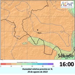 Previsión de temperaturas para este sábado en la zona del incendio de Bejís