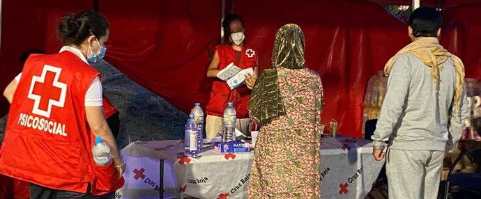 Recepción de personas afganas en la base de Torrejón de Ardoz