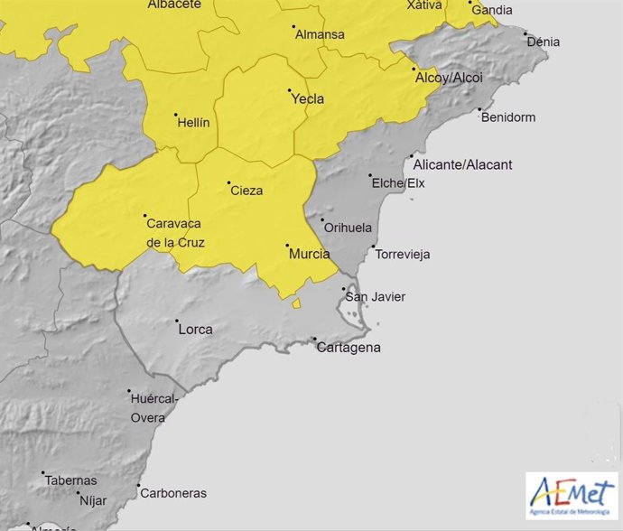 Mapa de alerta meteorológica