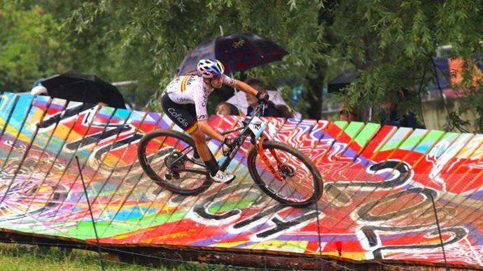 La ciclista española Rocío García, en el Europeo de Múnich 2022