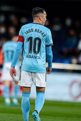 Archivo - Iago Aspas of Celta de Vigo looks on during the Santander League match between Villareal CF and Real Club Celta de Vigo at the Ceramica Stadium on March 12, 2022, in Valencia, Spain.