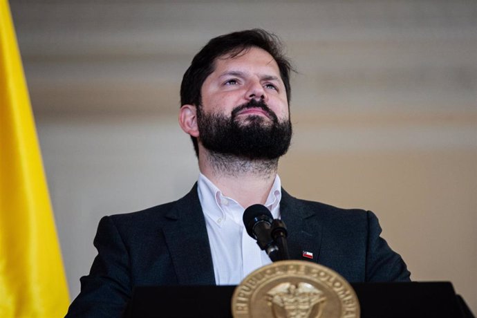 El presidente de Chile, Gabriel Boric, en Bogotá, Colombia