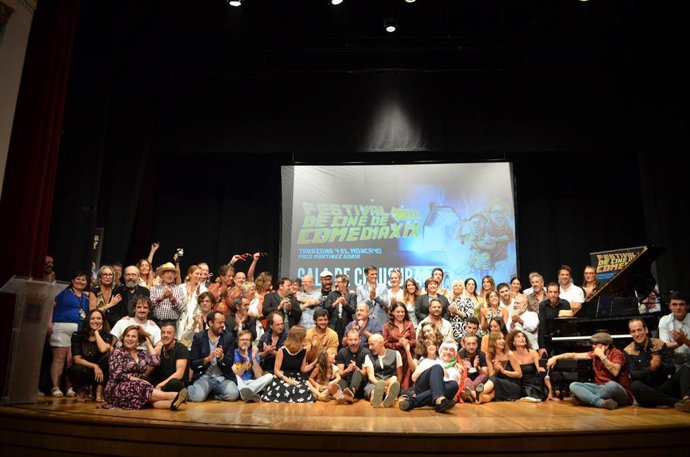 Foto de familia en la gala de clausura de la XIX edición del Festival de Cine de Comedia de Tarazona y el Moncayo 'Paco Martínez Soria.