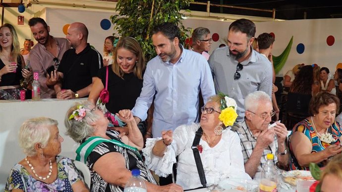 El portavoz municipal socialista, Daniel Pérez, durante la Feria de Málaga