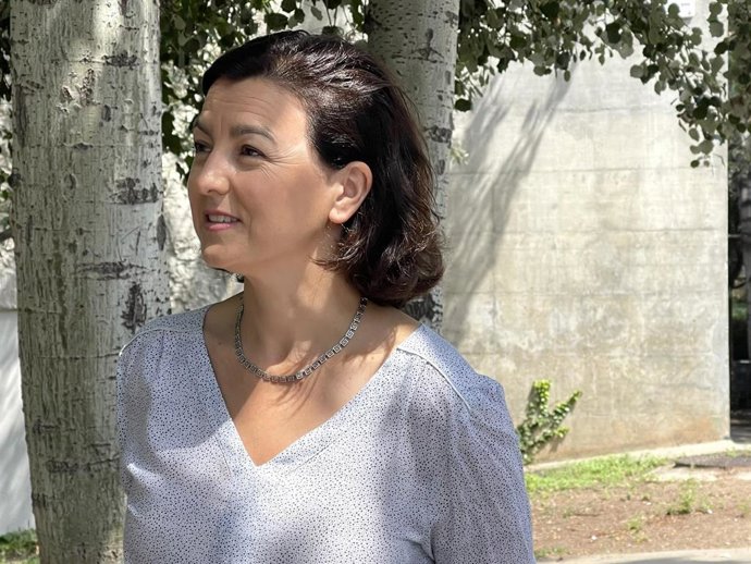 La portavoz del PSOE en el Senado, Eva Granados, atiende a los medios este domingo