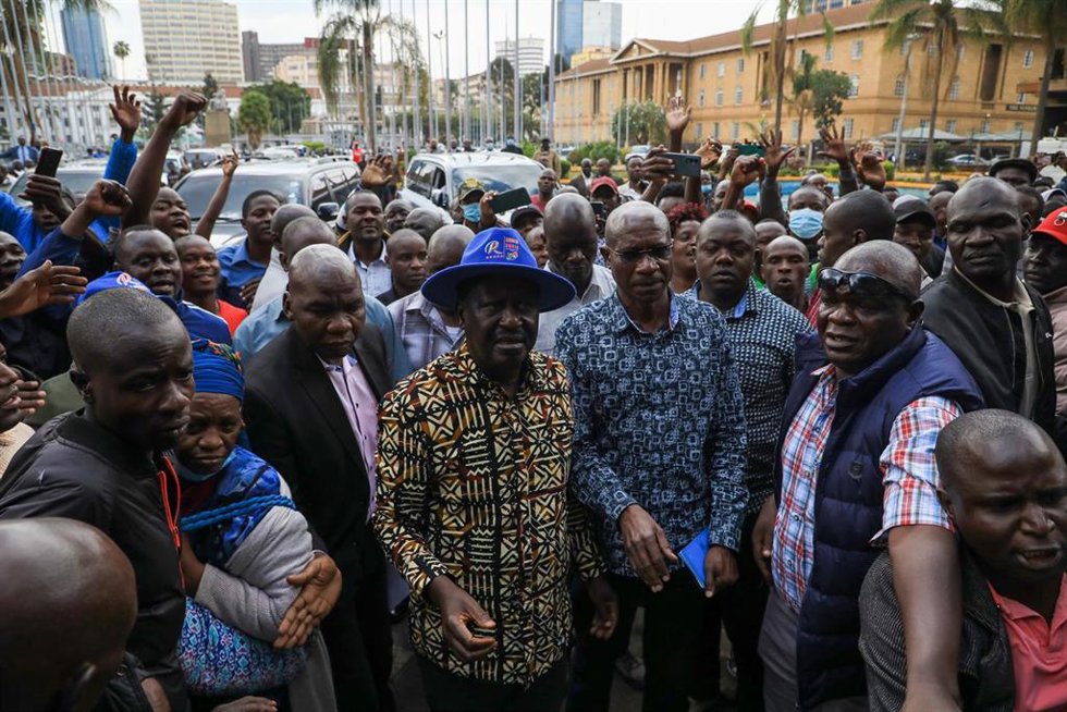 Raila Odinga en un mítin