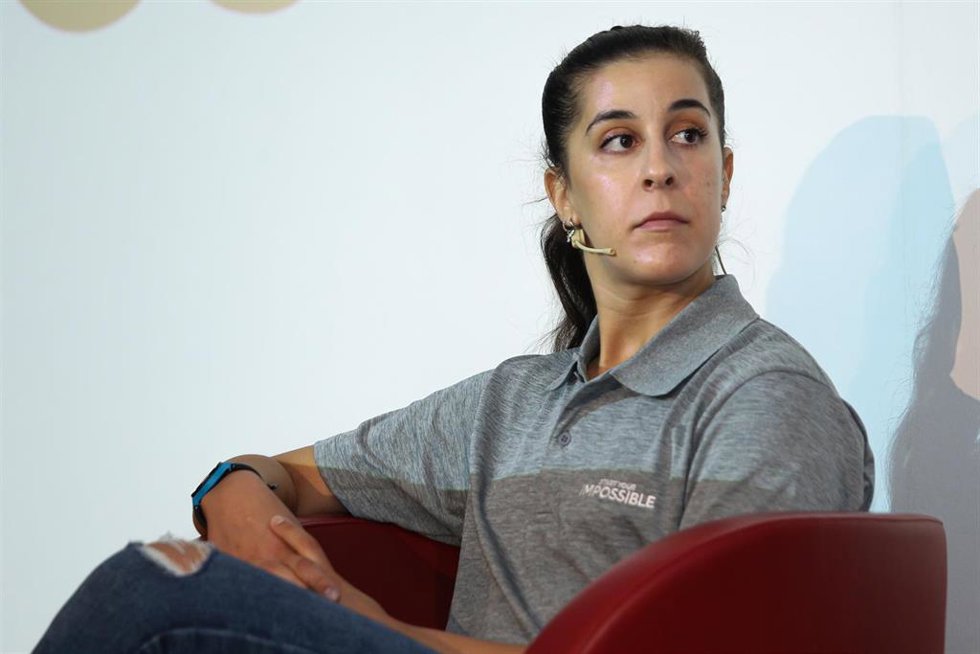 Archivo - La jugadora de bádminton Carolina Marín