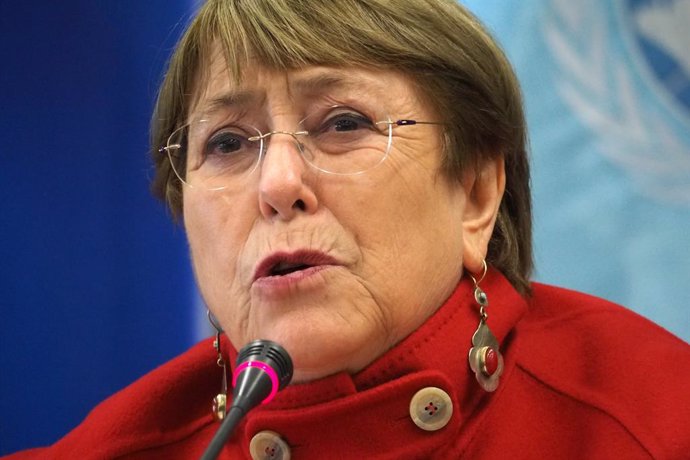 Archivo - 20 July 2022, Peru, Lima: United Nations High Commissioner for Human Rights Michelle Bachelet holds a news conference in Lima. Photo: Carlos Garcia Granthon/ZUMA Press Wire/dpa