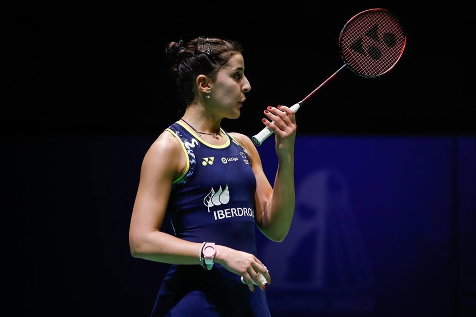 Archivo - Carolina Marín durante el Europeo de Bádminton de Madrid de 2022