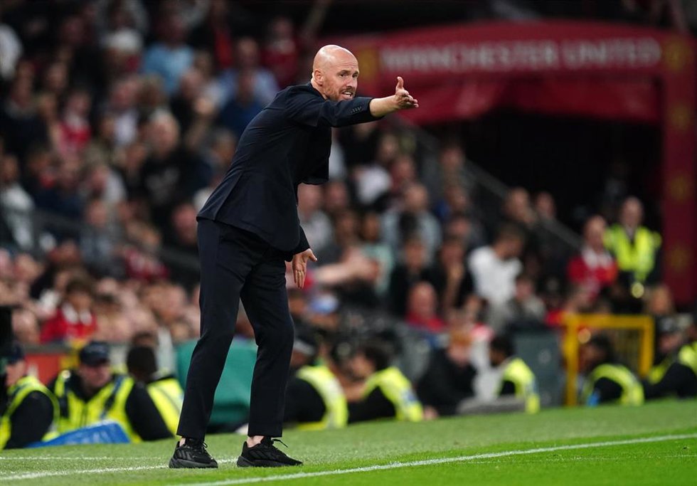 El entrenador del Manchester United, Erik Ten Hag, durante la victoria de su equipo contra el Liverpool