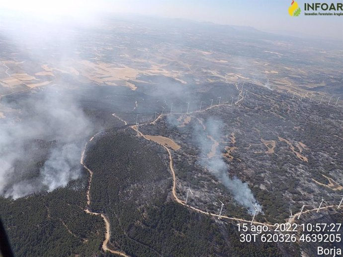 Imagen de archivo del incendio forestal de Añón del Moncayo (Zaragoza).