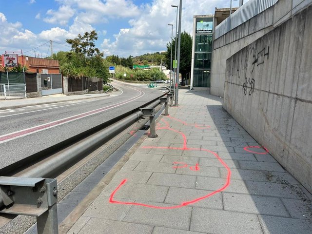 Lloc de l'atropellament múltiple en Castellbisbal (Barcelona)