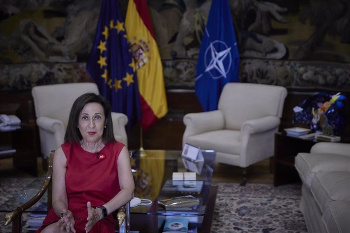 La ministra de Defensa, Margarita Robles, durante una entrevista para Europa Press en la sede ministerial, a 2 de agosto de 2022, en Madrid (España).