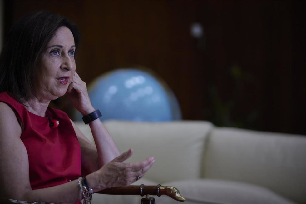 La ministra de Defensa, Margarita Robles, durante una entrevista para Europa Press en la sede ministerial, a 2 de agosto de 2022, en Madrid (España).