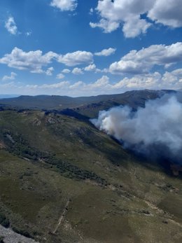 Incendio en el Campo de Tiro del Teleno.
