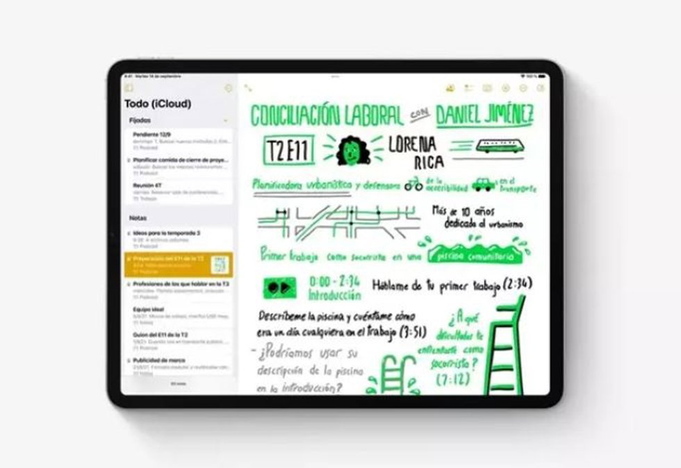 Captura de la interfaz multitarea de iPadOS