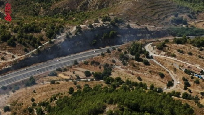 Imagen del incendio en Calpe