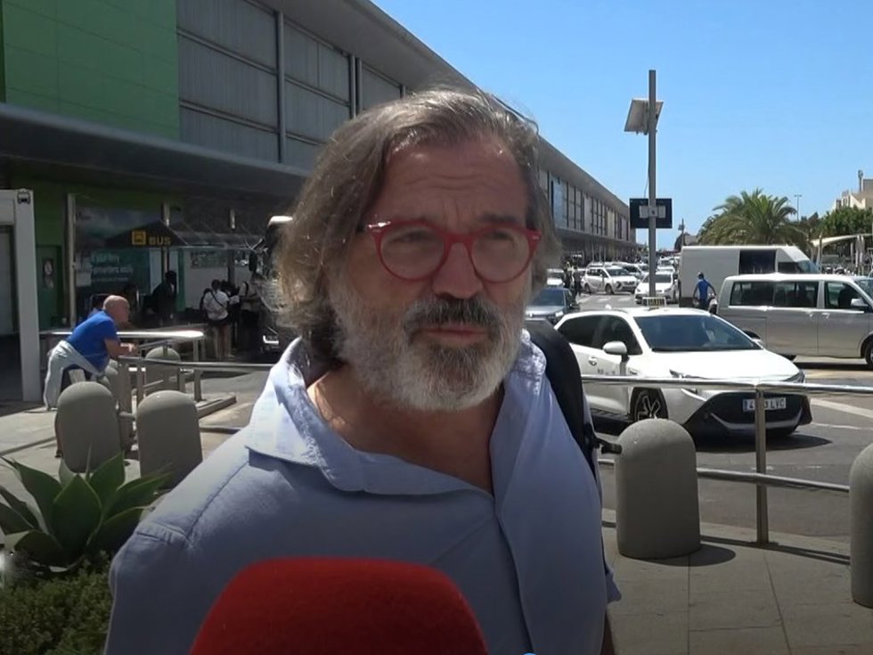 Pepe Navarro a su llegada a Ibiza este miércoles