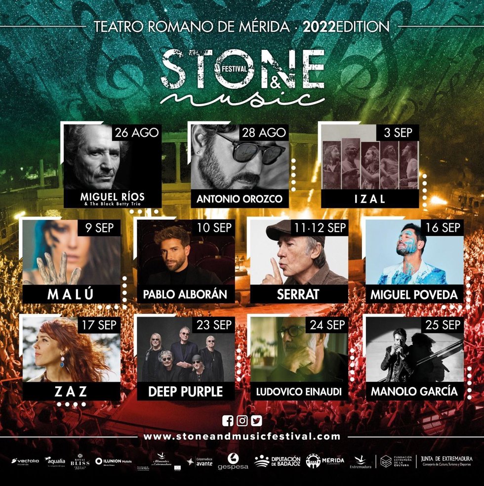 Artistas que participan en la edición de 2022 del Stone & Music Festival