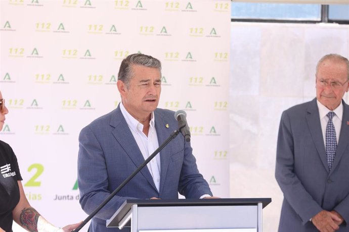 El consejero de la Presidencia, Interior, Diálogo Social y Simplificación Administrativa, Antonio Sanz, en Málaga