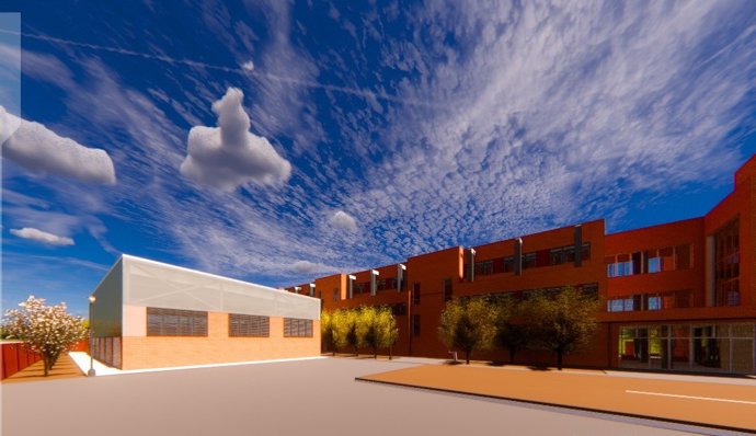 Archivo - Proyección del nuevo IES de Albolote, en imagen de archivo