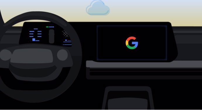 Representación gráfica de un vehículo que integra el sistema operativo Android Automotive de Google.