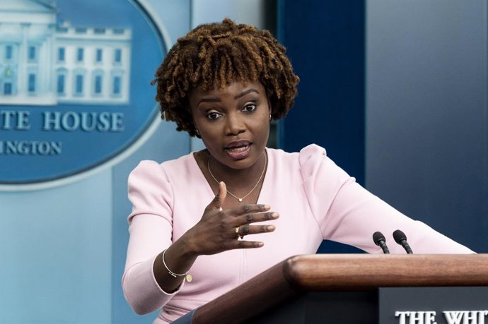 Archivo - 13 June 2022, US, Washington: White House Press Secretary Karine Jean-Pierre speaks during a press briefing in the White House Press Briefing Room. Photo: Michael Brochstein/ZUMA Press Wire/dpa