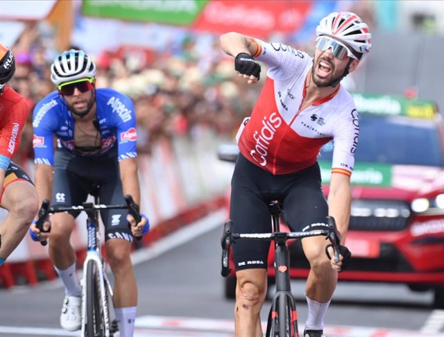 Jesus Herrada (Cofidis) celebra su victoria en la séptima etapa de La Vuelta Ciclista a España 
