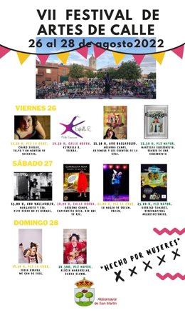 Cartel del VII Festival de Artes de Calle de Aldeamayor de San Martín.