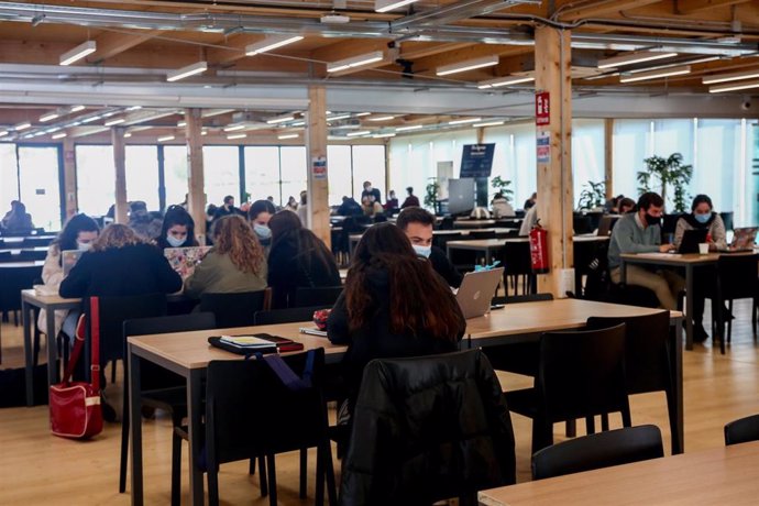 Archivo - Alumnos estudian en una sala de estudio.