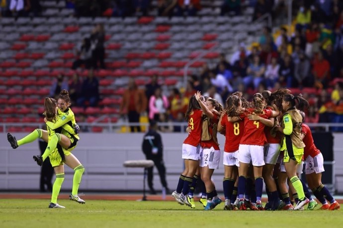La selección femenina Sub-20 celebra el pase a la final del Mundial de 2022 en Costa Rica.